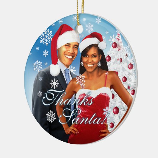 Bedankt, kerstkerstversiering keramisch ornament (Links)