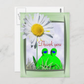 Bedankt kikker en madeliefje briefkaart (Voorkant / Achterkant)
