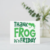 Bedankt kikker, het is vrijdag briefkaart (Staand voorkant)