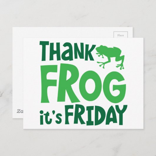 Bedankt kikker, het is vrijdag briefkaart (Voorkant / Achterkant)