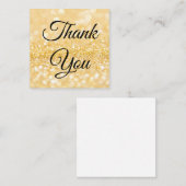 Bedankt, klassiek script, gouden glitters bruiloft notitiekaartje (Voorkant / Achterkant)