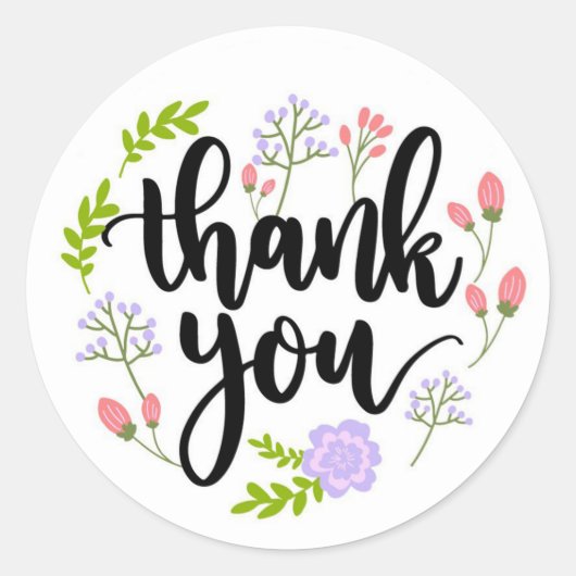 Bedankt Klassieke Ronde Sticker (Voorkant)