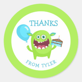 Bedankt Kleine Monster Partij Ronde Sticker