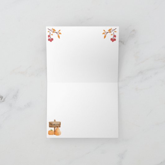 Bedankt, kleine pompoen bedankkaart (Binnen)