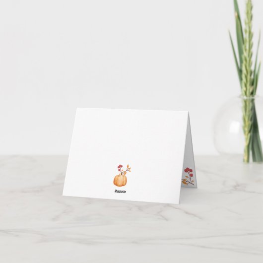 Bedankt, kleine pompoen bedankkaart (Achterkant)