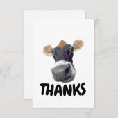 Bedankt, Koe gezicht Bedankkaart (Voorkant / Achterkant)