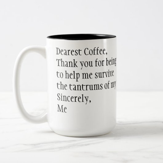 Bedankt koffie tweekleurige koffiemok (Links)