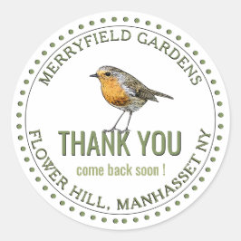 Bedankt, kom snel terug ronde sticker