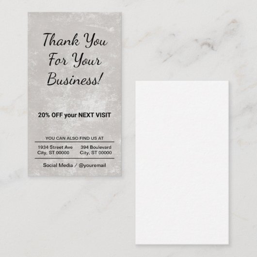 Bedankt Korting Visitekaartje (Voorkant / Achterkant)