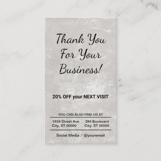 Bedankt Korting Visitekaartje (Voorkant)