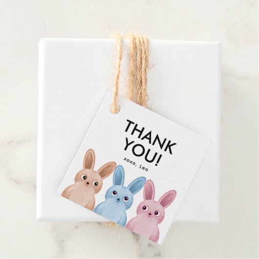 Bedankt label met konijntjes (In situ)