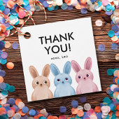 Bedankt label met konijntjes