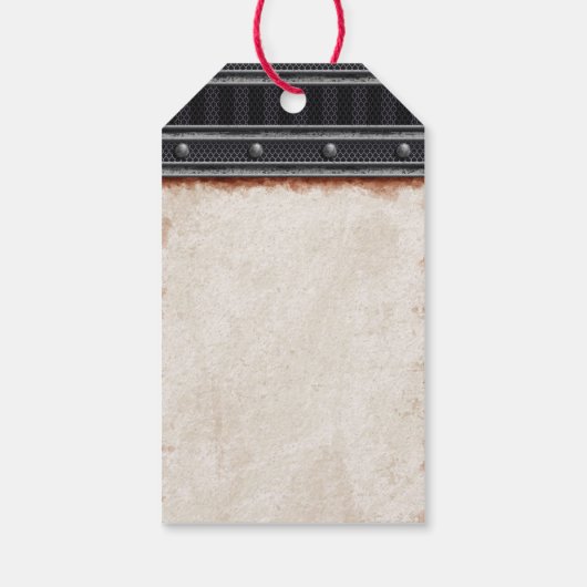 Bedankt label met metalen rooster en klinknagels cadeaulabel (Achterkant)