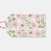 Bedankt labels, Favor labels | Roze & Cream Bloeme Cadeaulabel (Achterkant Horizontaal)