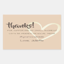 Bedankt Labels Social Media Beige Cream Heart