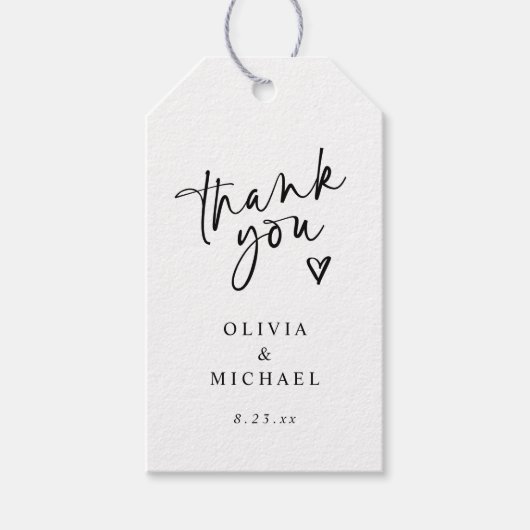 Bedankt Labels voor de gunsten Modern Wedding Cadeaulabel (Voorkant)