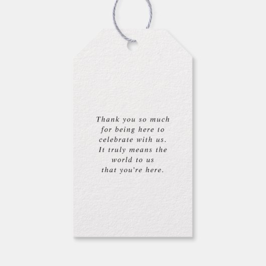 Bedankt Labels voor de gunsten Modern Wedding Cadeaulabel (Achterkant)