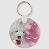 Bedankt Labradoedle en Roos Sleutelhanger (Voorkant)