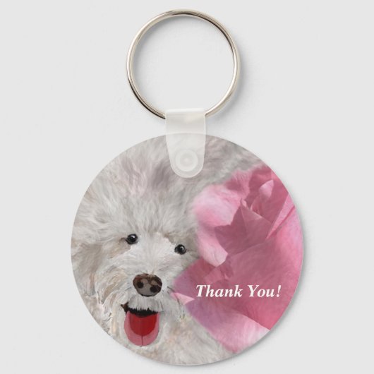 Bedankt Labradoedle en Roos Sleutelhanger (Voorkant)