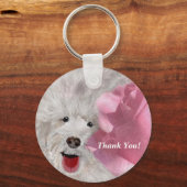 Bedankt Labradoedle en Roos Sleutelhanger (Voorkant)