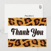 Bedankt Leopard Skin Gold & Brown Wedding Party Briefkaart (Voorkant / Achterkant)