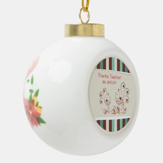 Bedankt leraar, griezelaar keramische bal ornament (Links)