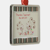 Bedankt leraar, griezelaar metalen ornament (Rechts)
