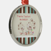 Bedankt leraar, griezelaar metalen ornament (Rechts)