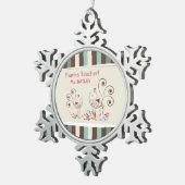 Bedankt leraar, griezelaar tin sneeuwvlok ornament (Rechts)