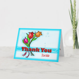 BEDANKT LERAAR leuke leuke cartoon bloemen