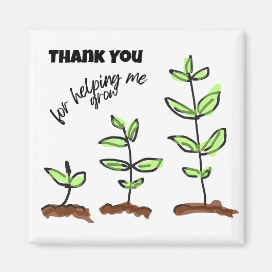 Bedankt Leraar voor het helpen groeien Magneet (Voorkant)