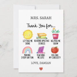 Bedankt Leraar Waardering Gift van Studenten Feestdagenkaart