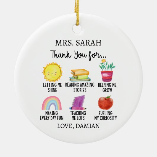 Bedankt Leraar Waardering Gift van Studenten Keramisch Ornament (Achterkant)