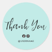 Bedankt lettertype Eenvoudig Elegant Aangepast Ronde Sticker (Voorkant)