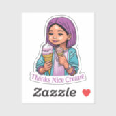 "Bedankt Leuke Cream!" leuke Ice Cream Cones Sticker (Vel)