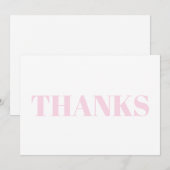 Bedankt lichtroze witte moderne typografische kaar (Voorkant / Achterkant)