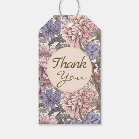 Bedankt lieve bloementuin Paarse Girly Cadeaulabel (Voorkant)