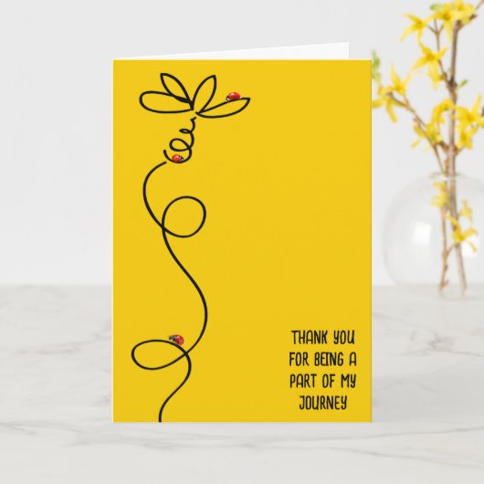 Bedankt lieveheersbeestjes en Daisy Kaart (Gele Bloem)