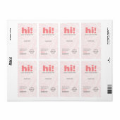 Bedankt Logo Blush Roze Witte Bladeren Doos Stempe Etiket (Full Sheet)