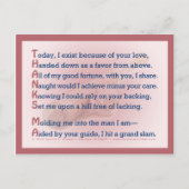 Bedankt, MA (Acrostiek) Briefkaart (Voorkant)