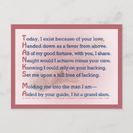 Bedankt, MA (Acrostiek) Briefkaart