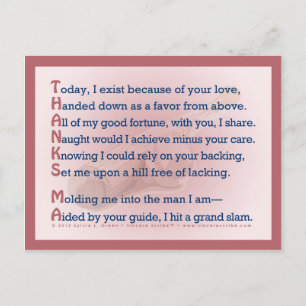 Bedankt, Ma (akoestisch) Briefkaart