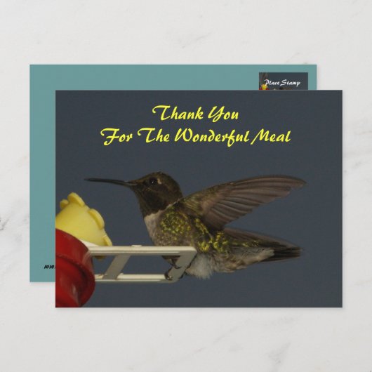 Bedankt /maaltijd briefkaart (Voorkant / Achterkant)