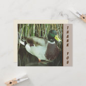 Bedankt Mallard Duck Wild Bird Appreciation Kaart (Voorkant / Achterkant in situ)