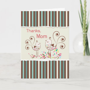 Bedankt Mam, Cute Birds on Stripes