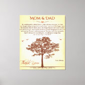 Bedankt mam en pap Gift, moeder/Vaderdag cadeau Canvas Afdruk (Voorkant)