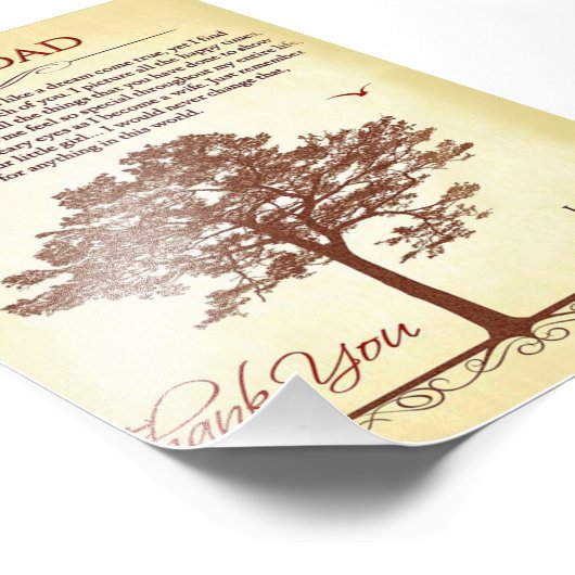 Bedankt mam en pap Gift, moeder/Vaderdag cadeau Foto Afdruk (Hoek)