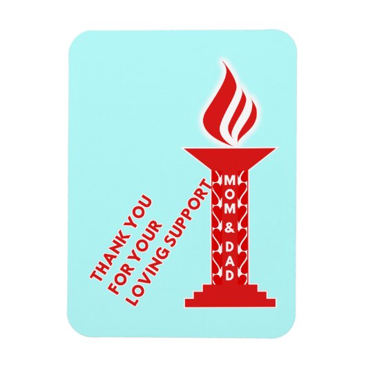 Bedankt, mam en pap, voor je liefdevolle steun magneet (Verticaal)