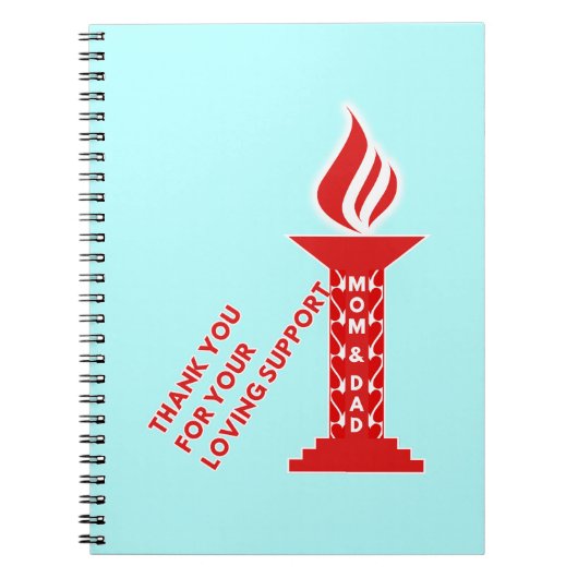 Bedankt, mam en pap, voor je liefdevolle steun notitieboek (Voorkant)