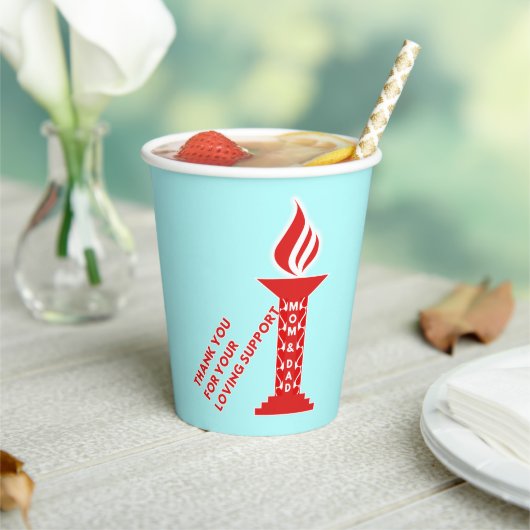 Bedankt, mam en pap, voor je liefdevolle steun papieren bekers (Insitu)